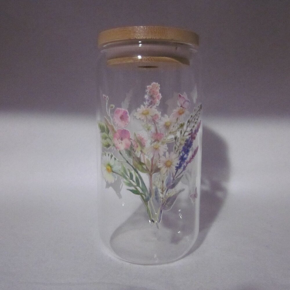 Flower Glass Can Cup.